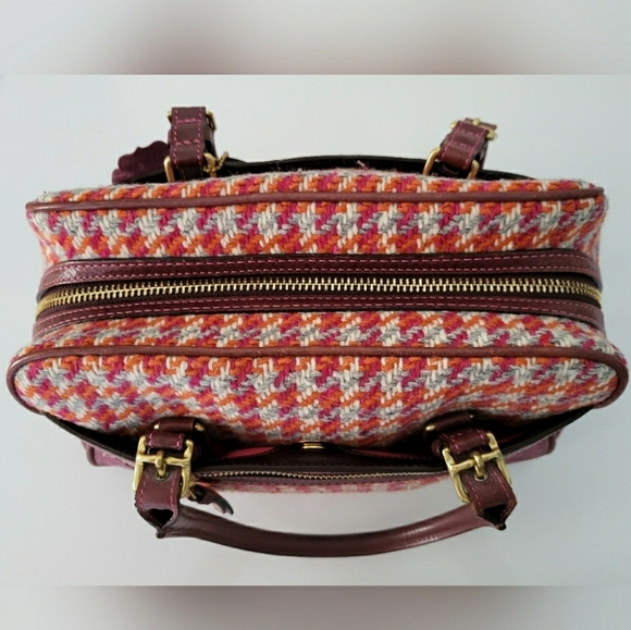 Vtg COACH Limited Edition Hamptons tweed Houndstooth Satchel RARE - Picture 14 of 15